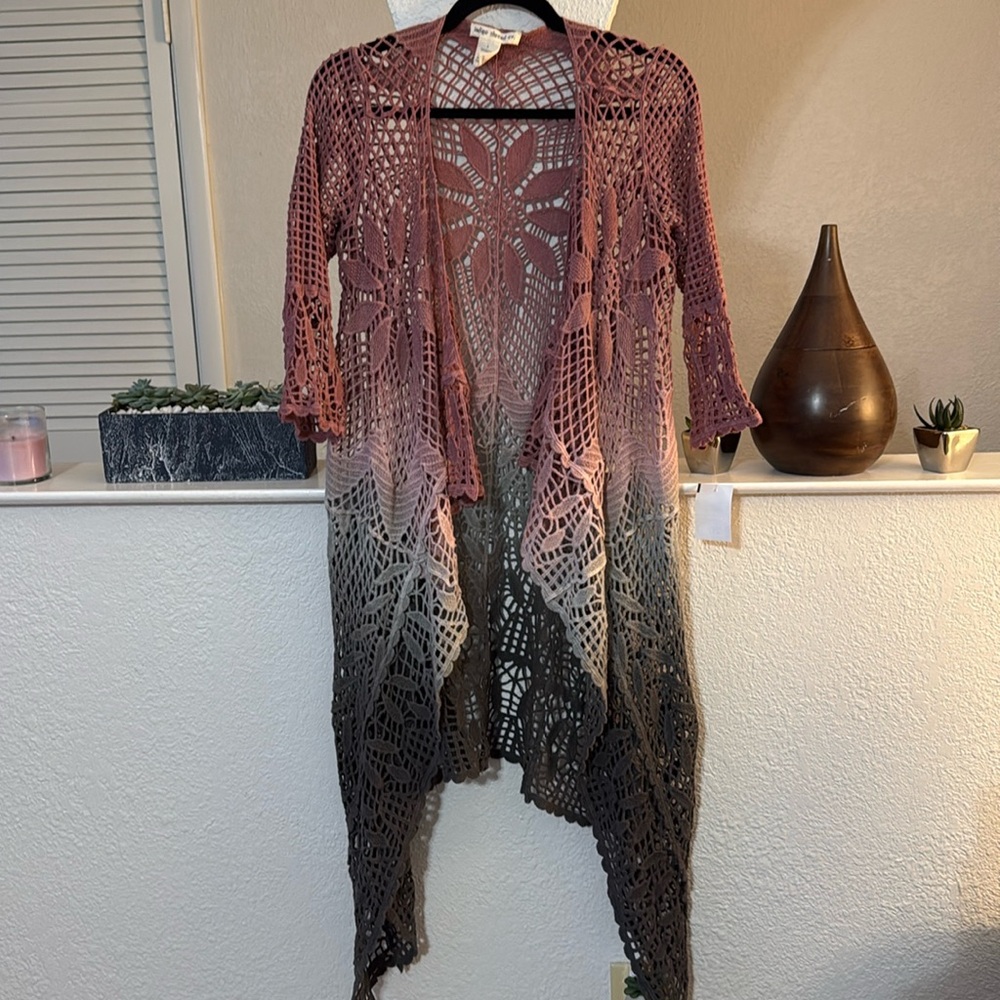 Indigo Thread Boho cardigan 100% Cotton. Size S NWT